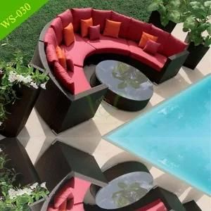 Round Garden Sofa Rattan Outdoor Furniture Sofa