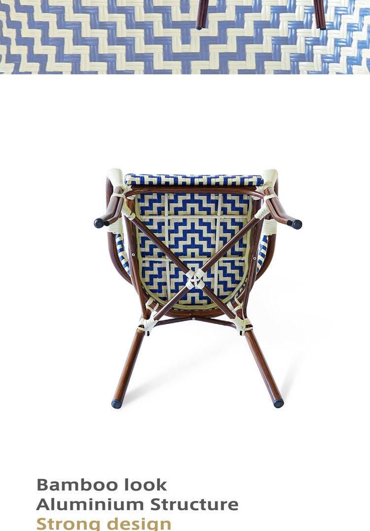 China Wholesale Outdoor Dining Restaurant Stackable Aluminum Rattan Furniture