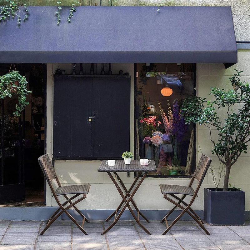 Light Weight Outdoor Garden Rattan Folding Plastic Chairs with Rust-Proof Steel Tubes