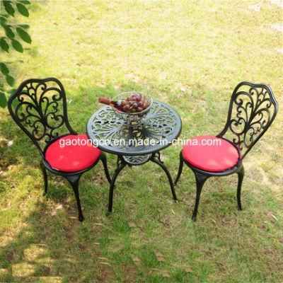 3 Piece Bistro Set Cast Aluminum Patio Outdoor Furniture in Black Finish