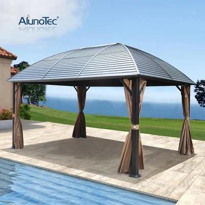 Aluminium Outdoor Garden Hardtop Gazebo With Mosquito Net