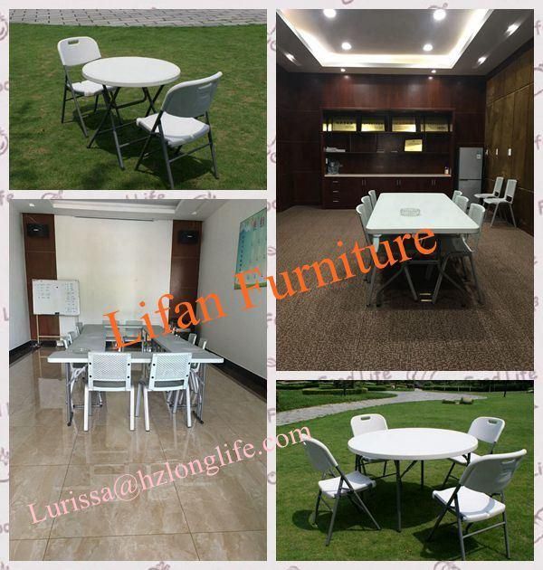 Factory Price, Factory Customized Lightweight Outdoor Furniture, Folding in Half Table Trestle Table