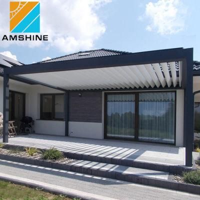 Super Durable Outdoor Furniture Aluminum Sun Louver Roof Bioclimatic Awning Motorized Pergola Gazebo for Balcony Cover