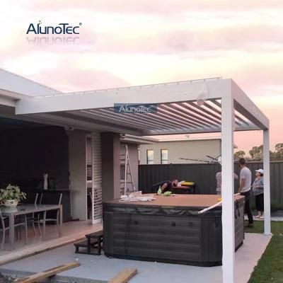 AlunoTec Sunshade Waterproof Louver Roof System Pergola Automatic Motorized Gazebo Pergola Aluminium