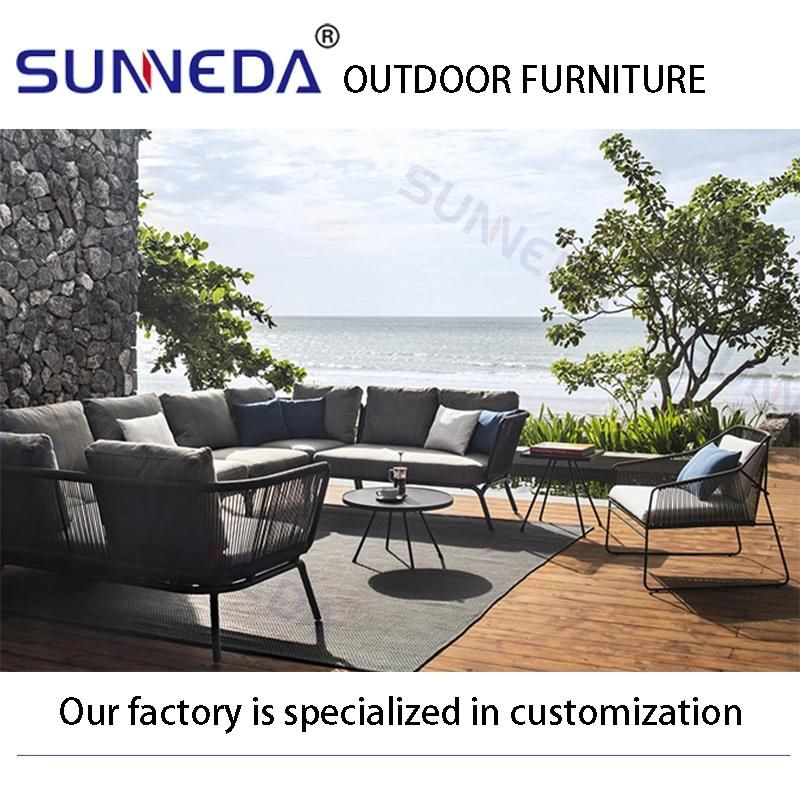 New Unique Designs Terrace Rope Garden Sofa Set Accept Customized Hotel Outdoor Furniture Sofa Set