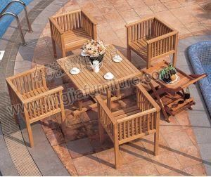 Waterproof Patio Leisure Wood Outdoor Garden Dining Table (JJ-LT26)
