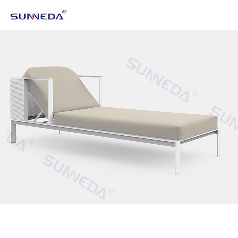 Morden Creative Design Laser Cut Fabric Pool Sunbed Hotel Furniture Beach Outdoor Lounge