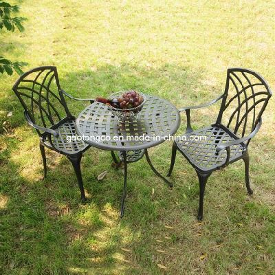 Fendias Antique Cast Aluminum 3-Piece Outdoor Garden Furniture Bistro Set in Black, White