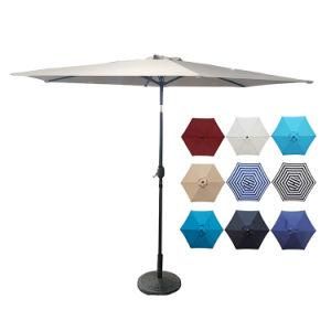 10FT Cabana Umbrella Patio Umbrella Outdoor Table Umbrella with 6 Sturdy Ribs Garden