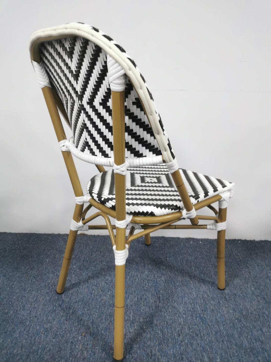 Outdoor PE Rattan Garden Furniture French Cafe Aluminum Rattan Seat Bar Furniture