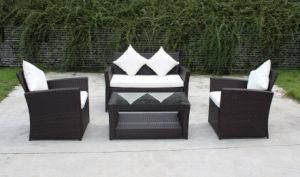 Outdoor Garden Rattan Wicker Kd Sofa Set with Steel Furniture Frame