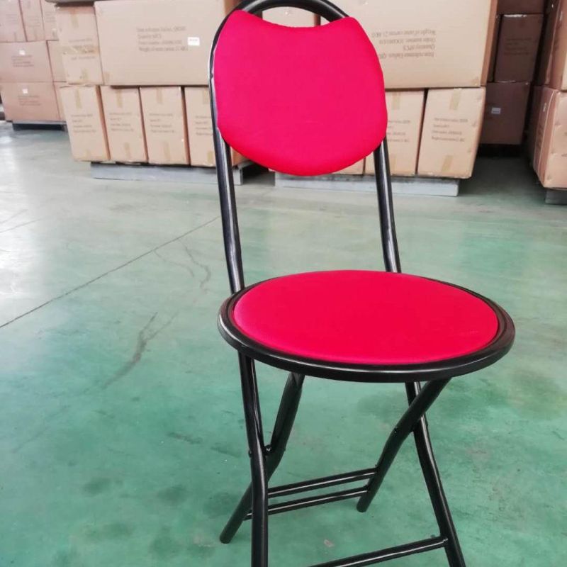 Padded Folding Chair for Outdoor and Indoor Basic Round Seat Folding Chair Esg17512