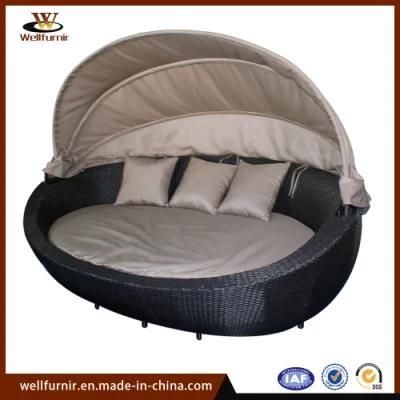 Resort Outdoor Wicker Round Daybed with Canopy Waterproof (Wf050055)