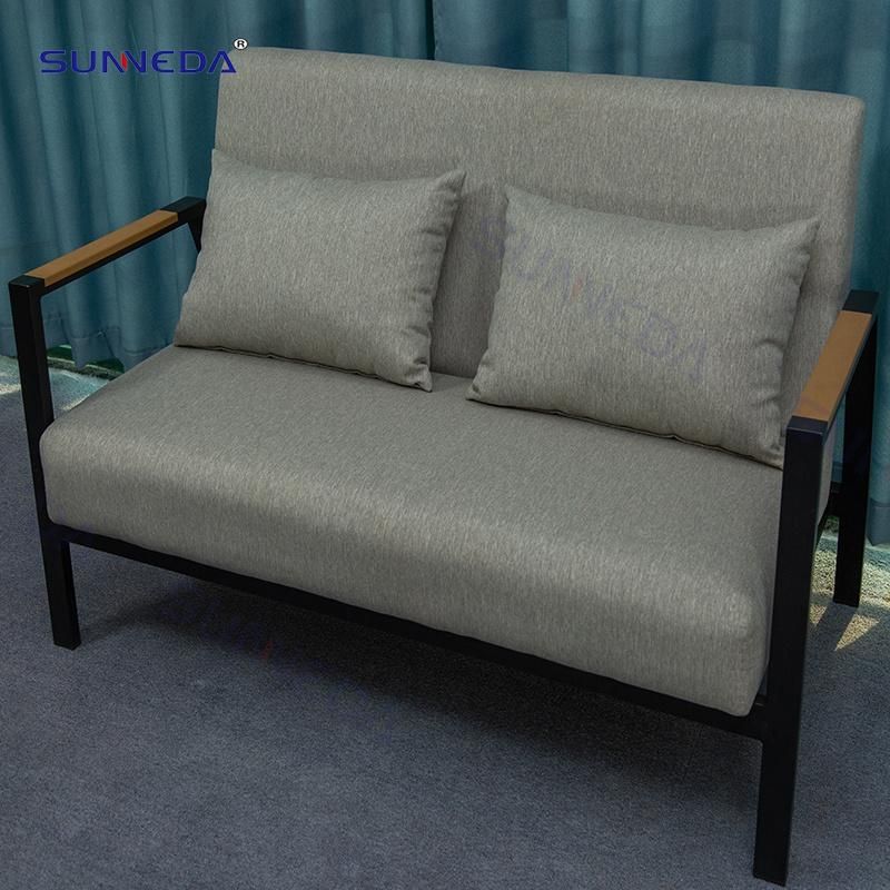 Patio Living Room Sofa Set with High Quality Teak Wood Armrest