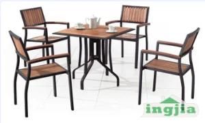 Outdoor Solid Wood Aluminium Patio Table Dinner Hotel Set (JT-502)
