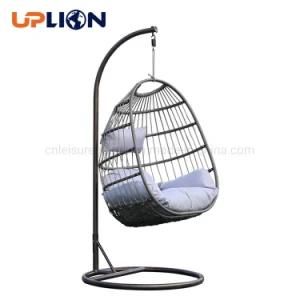 Uplion Rattan Hanging Chair Aluminum Frame and Cushion Indoor Outdoor Bedroom Patio Foldable Camping Hammock Swing Chair