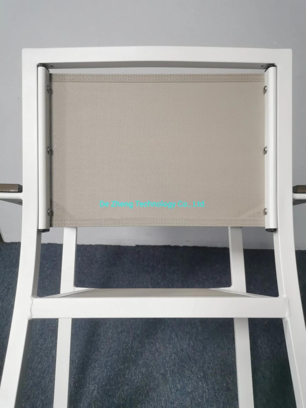 Industry Outdoor Quick Dry Mesh Garden Chair Restaurant Wood Armrest Modern Dining Chair