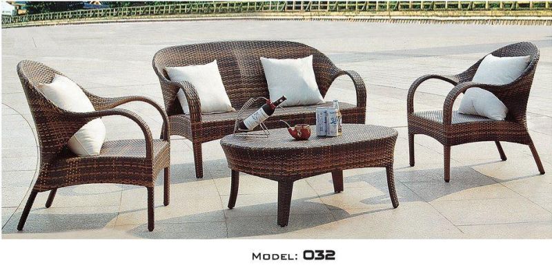 Wholesale PE Rattan Furniture Wicker Rope Woven Outdoor Garden Sofa