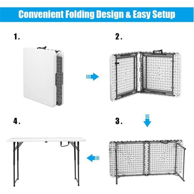 Outdoor Portable Folding Plastic Adjustable Height Plastic Table