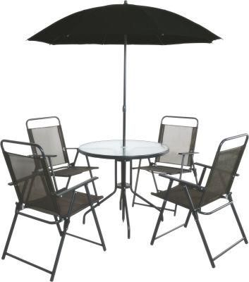 6PCS Metal Garden Furniture Set with Chair and Round Table