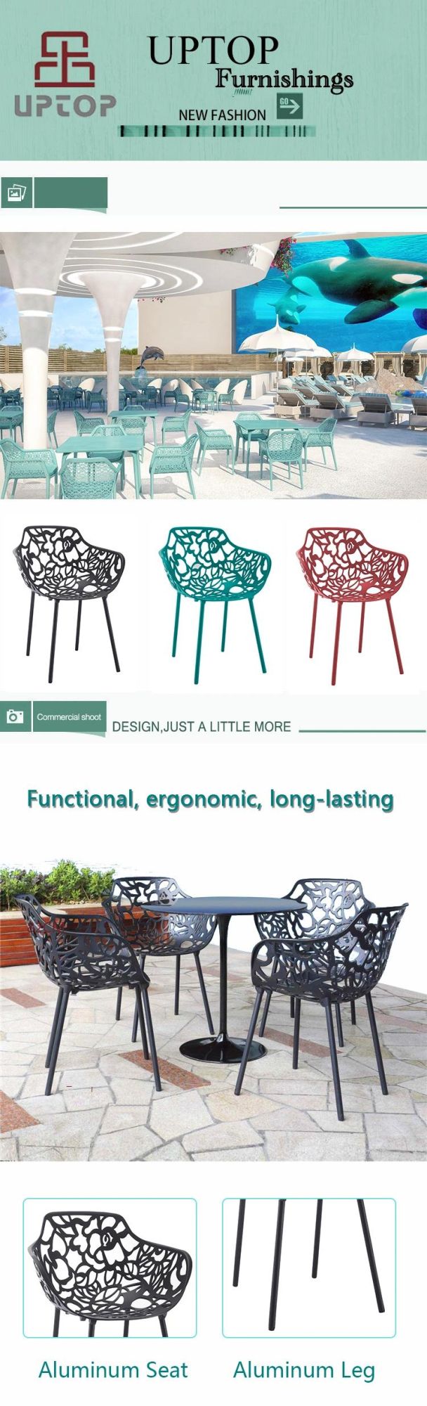 Garden Furniture Outdoor Elizabeth European Style Leisure Cast Aluminum Metal Armrest Chair