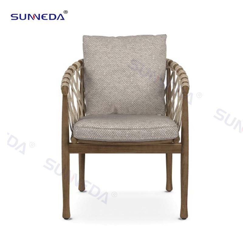 Commercial European Style Fashion Hotel Restaurant Courtyard Lawn Outdoor Armchair Set