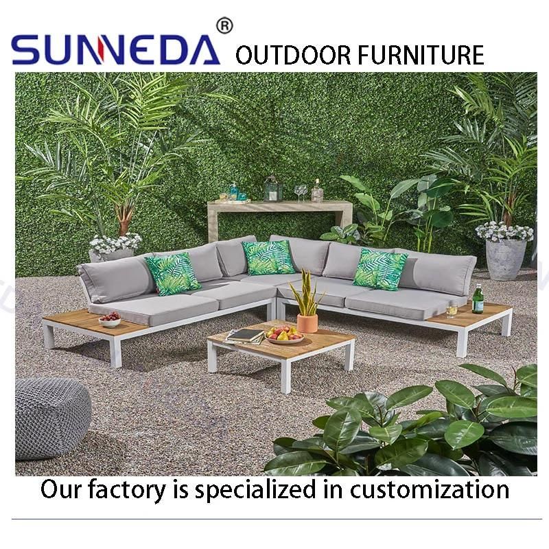 Outdoor Furniture Sofa Set Outdoor Garden Courtyard Corner L-Shaped Sofa Villa Club Fabric Sofa