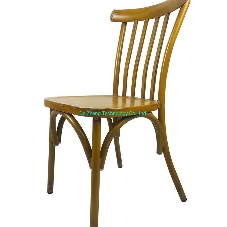 American Style Natural Color Aluminum Luxury Outdoor Restaurant Cafe Chair Set