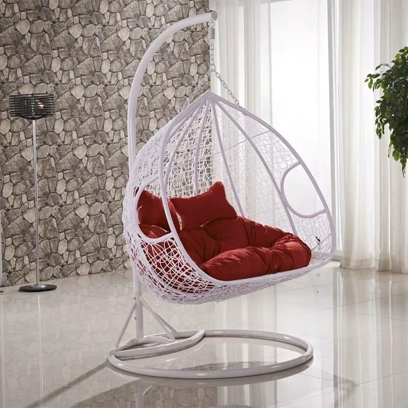 Rough Rattan Egg Shaped Indoor Garden Patio Hanging Swing Chair