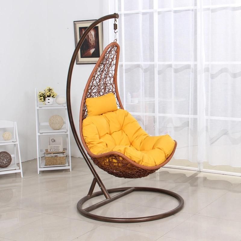 New Design Outdoor Balcony Garden Courtyard Straw Hat Hanging Swing Chair