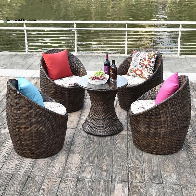 New Lay Down Patio Rattan Sofa Corner Sofa Fire Pit Inside Table