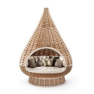 Rattan Round Lounge Bed Outdoor Wicker Outdoor Sofa Bed