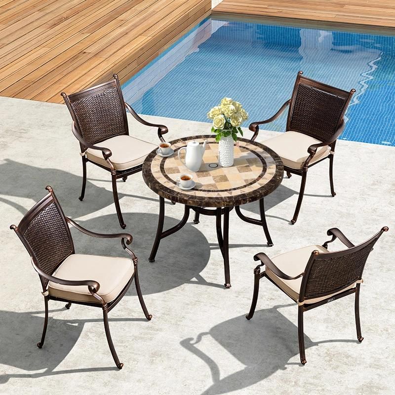 Handmade Rattan Furniture for Outdoors with Cushion Eight Cm