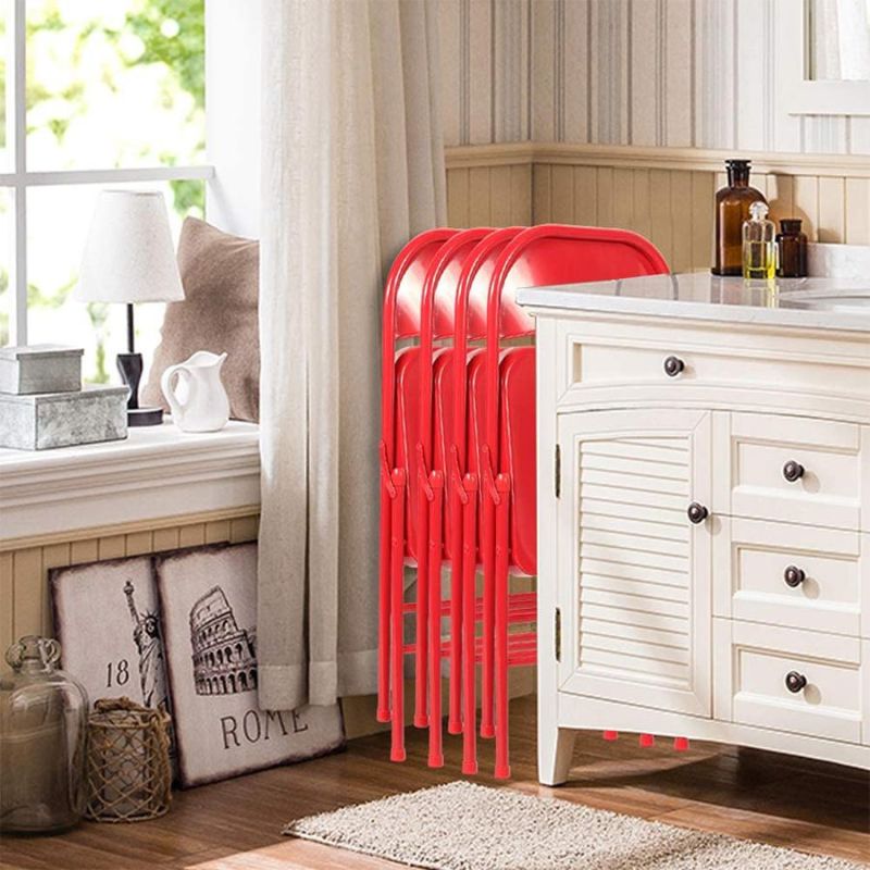 Colorful Metal Outdoor Folding Garden Chair with PU Back