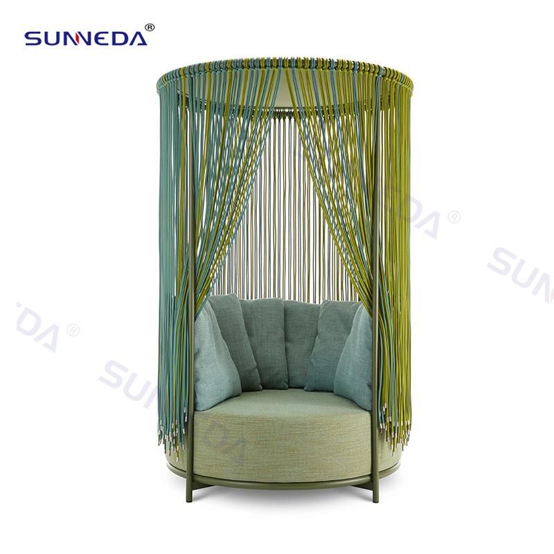 Garden Hotel Home Resort Outdoor Aluminum Tube Frame Daybed Furniture