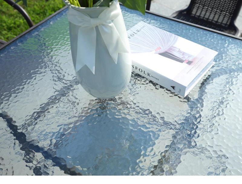 Factory Price Wholesale Small Garden/Patio/Hotel Metal End Table Waterproof Outdoor Round Indoor Coffee Tea Tables Tempered Glass Top Table for Garden Furniture