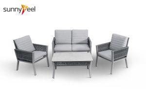 Outdoor Garden Furniture Rope Weave Aluminum Sofa Set