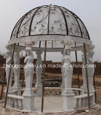 White Natural Marble Garden Gazebo