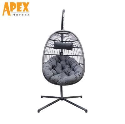 New Design Home Hotel Furniture Outdoor Garden Patio Folding Foldable Hanging Rattan Wicker Egg Hammock Swing Chair
