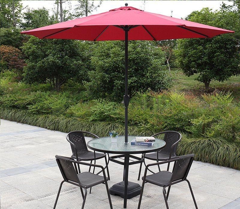 Factory Price Wholesale Home Furniture Garden Furniture High Quality Metal Outdoor Glass Tables Dining Coffee Cafe Tempered Glass Table for Table&Chair Set