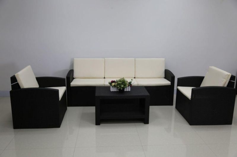 Five Seat PP Resin Rattan Injection Sofa Set