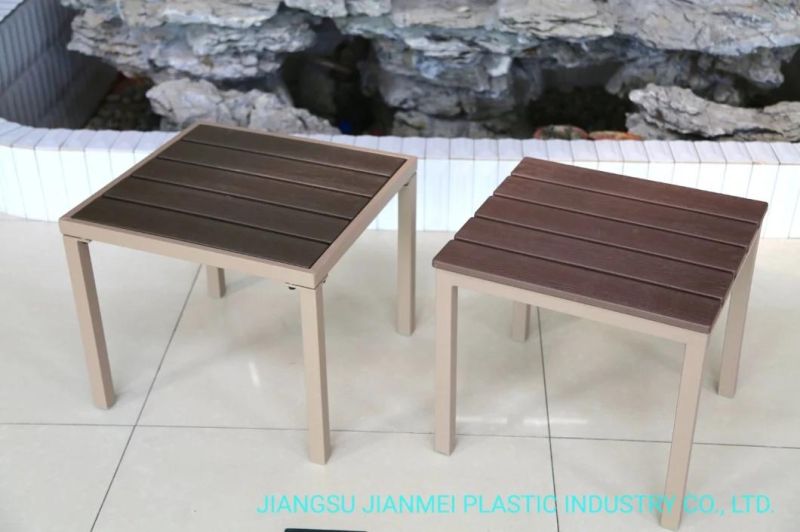 3 Colors PE Steel Wooden Look Patio Brown Coffee Sets 1+1 in Converstation Set for Dining Table Set Hotel Outdoor Used in Sun Lounger