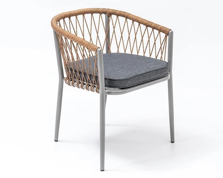Fashionable Modern Cafe Aluminum Rattan Outdoor Dining Chair