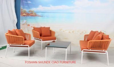 Garden Furniture Aluminum Frame Weather Resistant Outdoor Sofa Set for Hotel