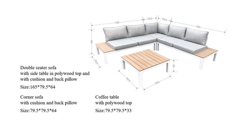 Outdoor Waterproof Aluminum Home Furniture Modern Simple Garden Sofa Wholesale