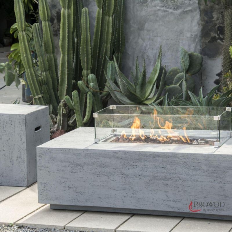 Concrete Propane Gas with CSA Certification Light Gray Outdoor Patio Heater Firetable