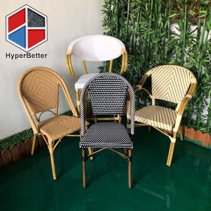 Pure White Rattan Dining Chair Stackable