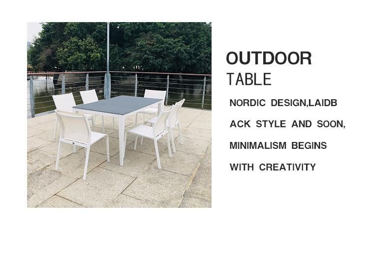 Foshan Room OEM Patio Square Table Outdoor Dining Furniture Sets