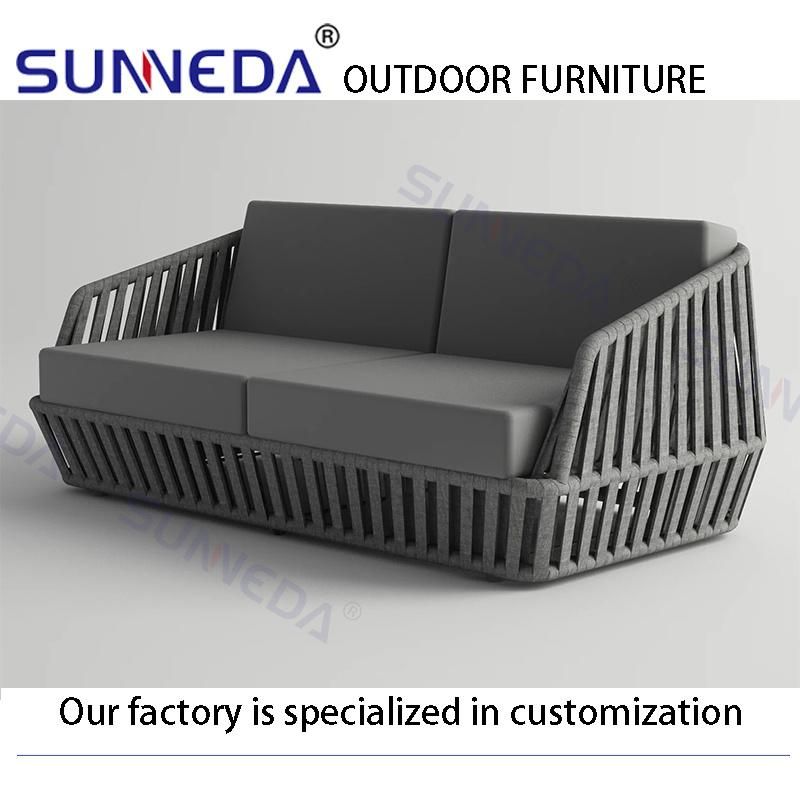 Comfortable Front Porch Patio Woven Belt Affordable Sofa Outdoor Furniture