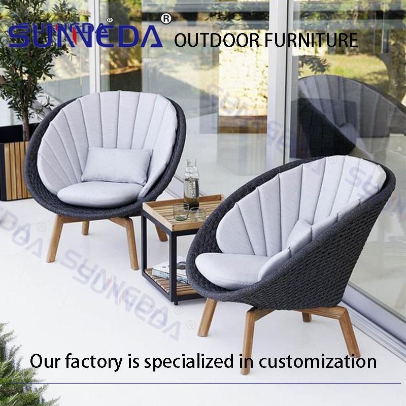 Modern Design Double Seat with Cloth Mat and End Table
